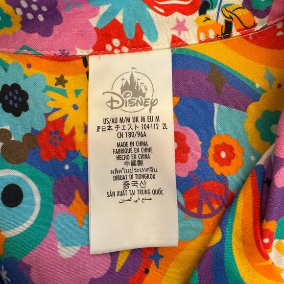 Disney Pride Collection Mickey Mouse Short Sleeve Button Down Shirt Medium NWOT - Picture 5 of 15